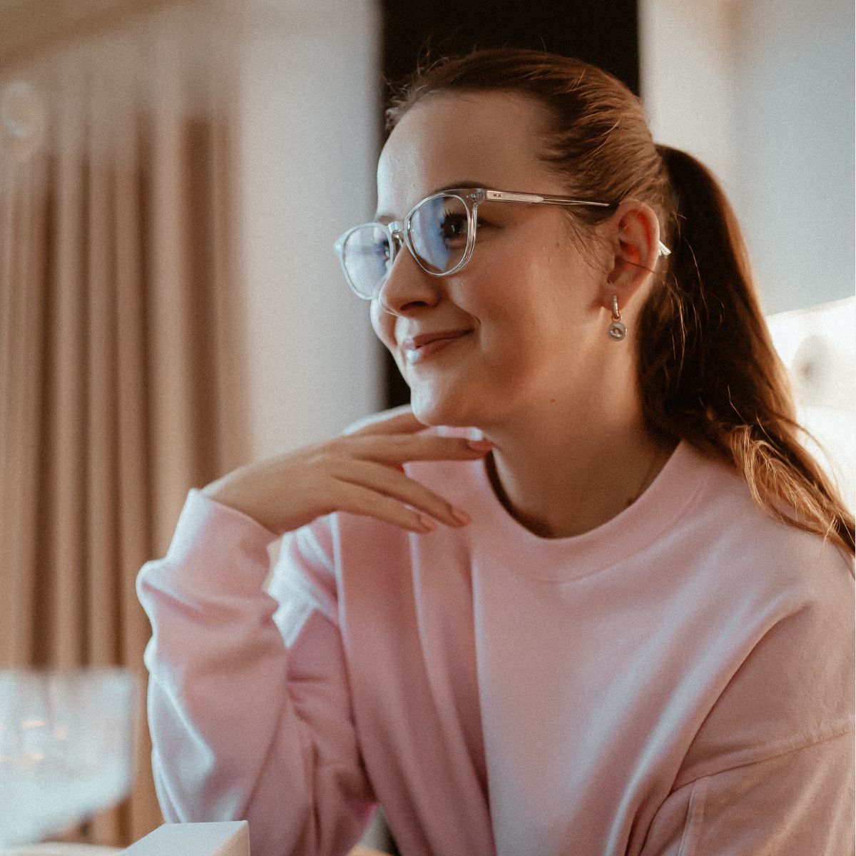 Minimal square/round black eyeglasses