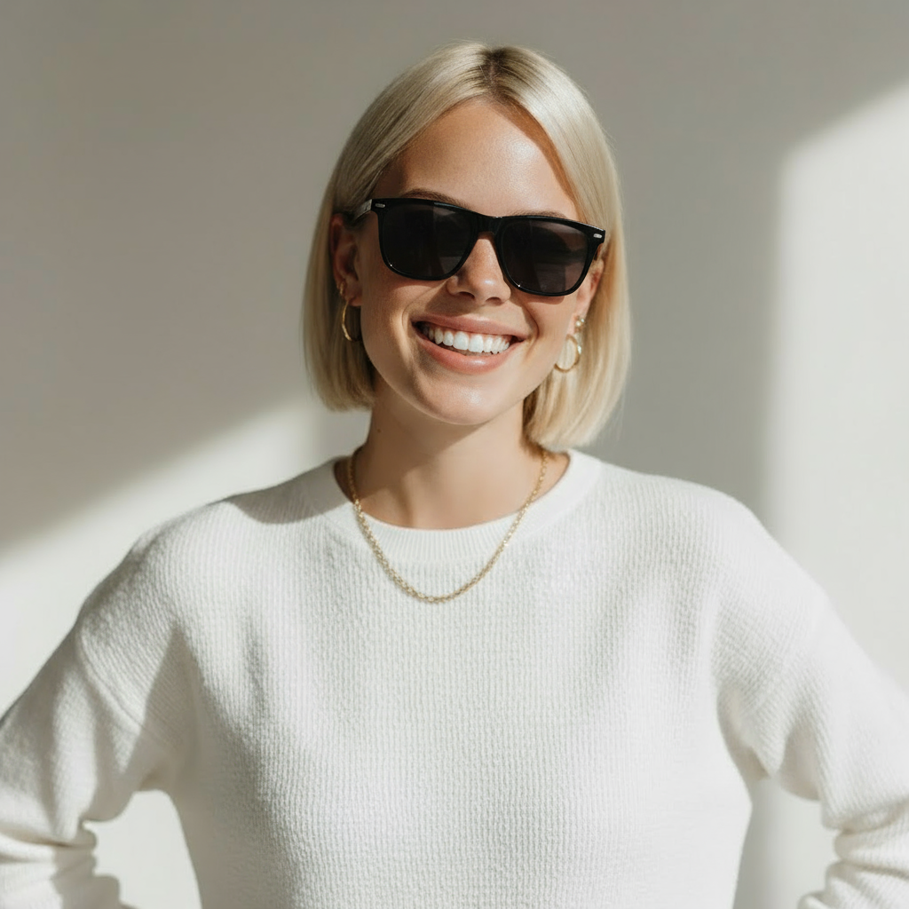 Classical square black sunglasses