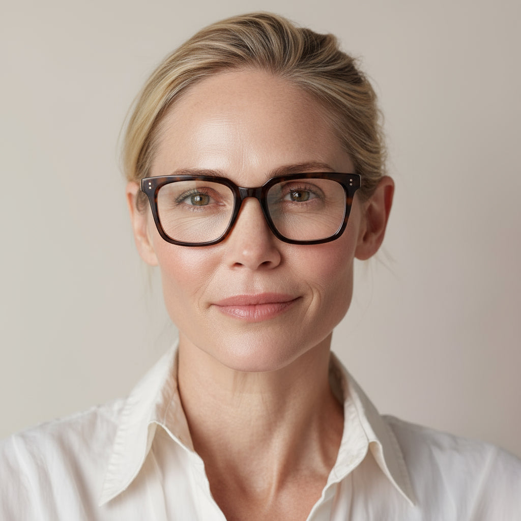 tortoiseshell square plastic eyeglasses
