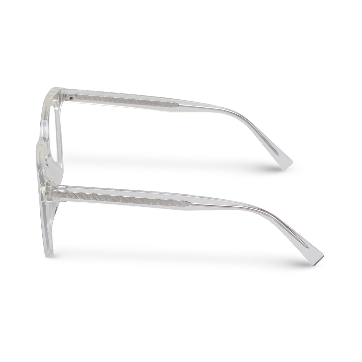 Oversized square transparent eyeglasses