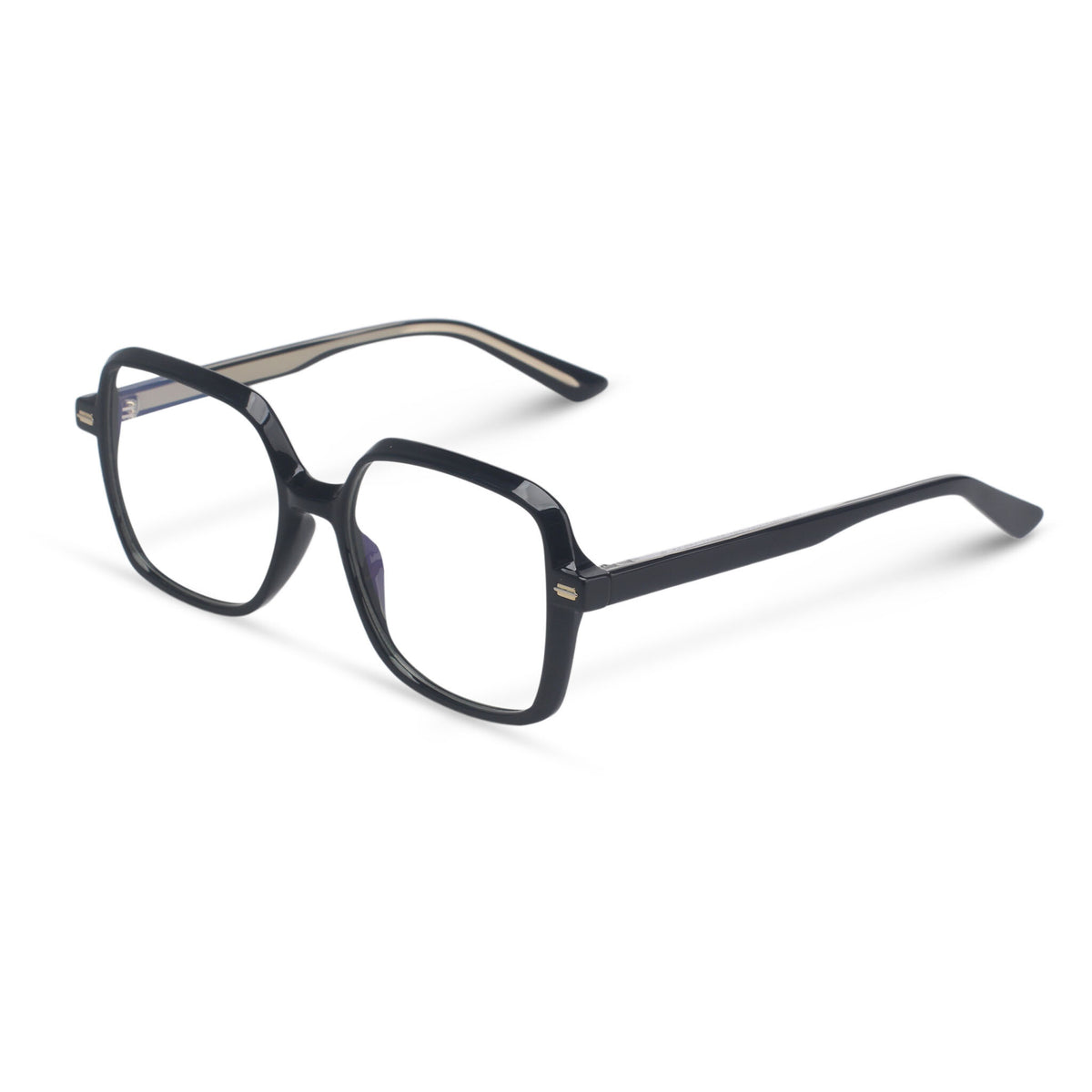 Geometrical black eyeglasses