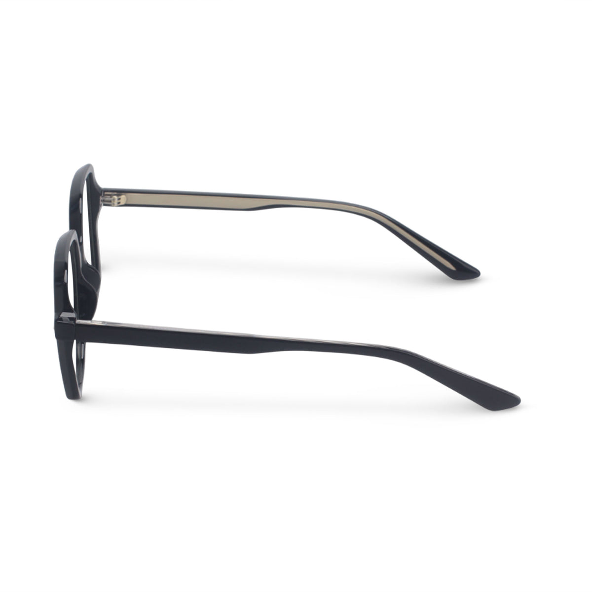 Geometrical black eyeglasses
