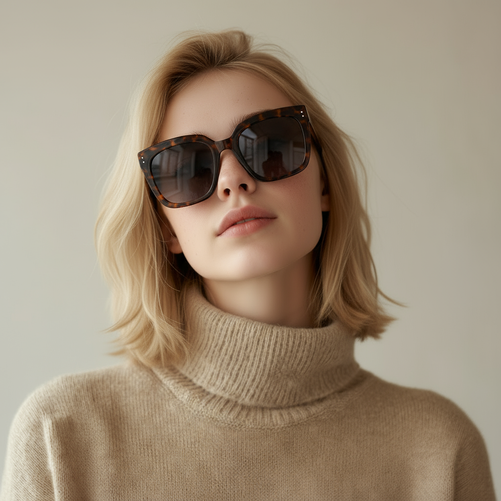 Oversized square tortoise sunglasses