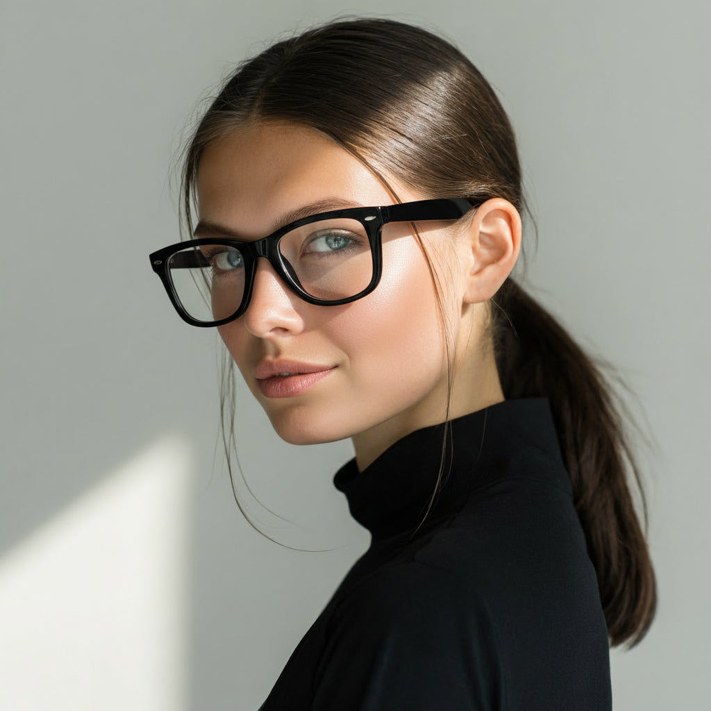 Classical black square eyeglasses