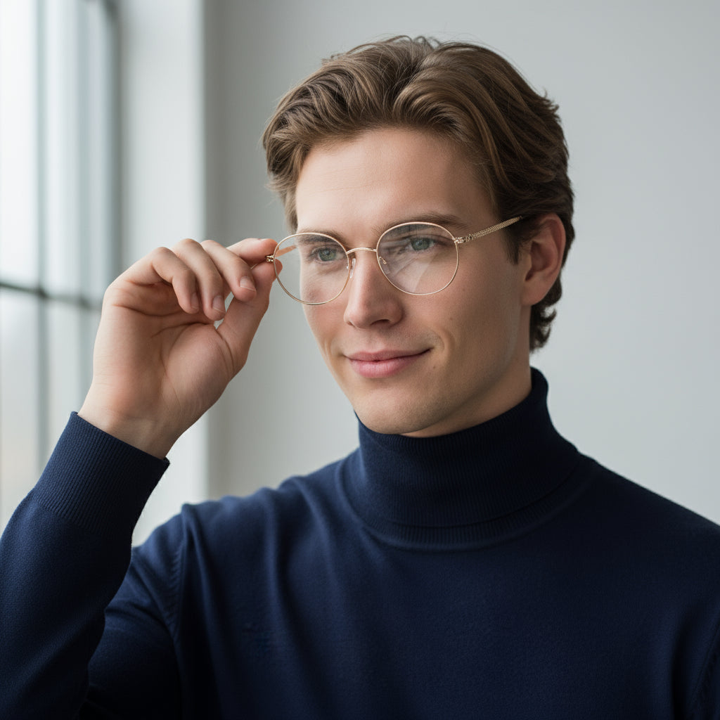 Round gold eyeglasses