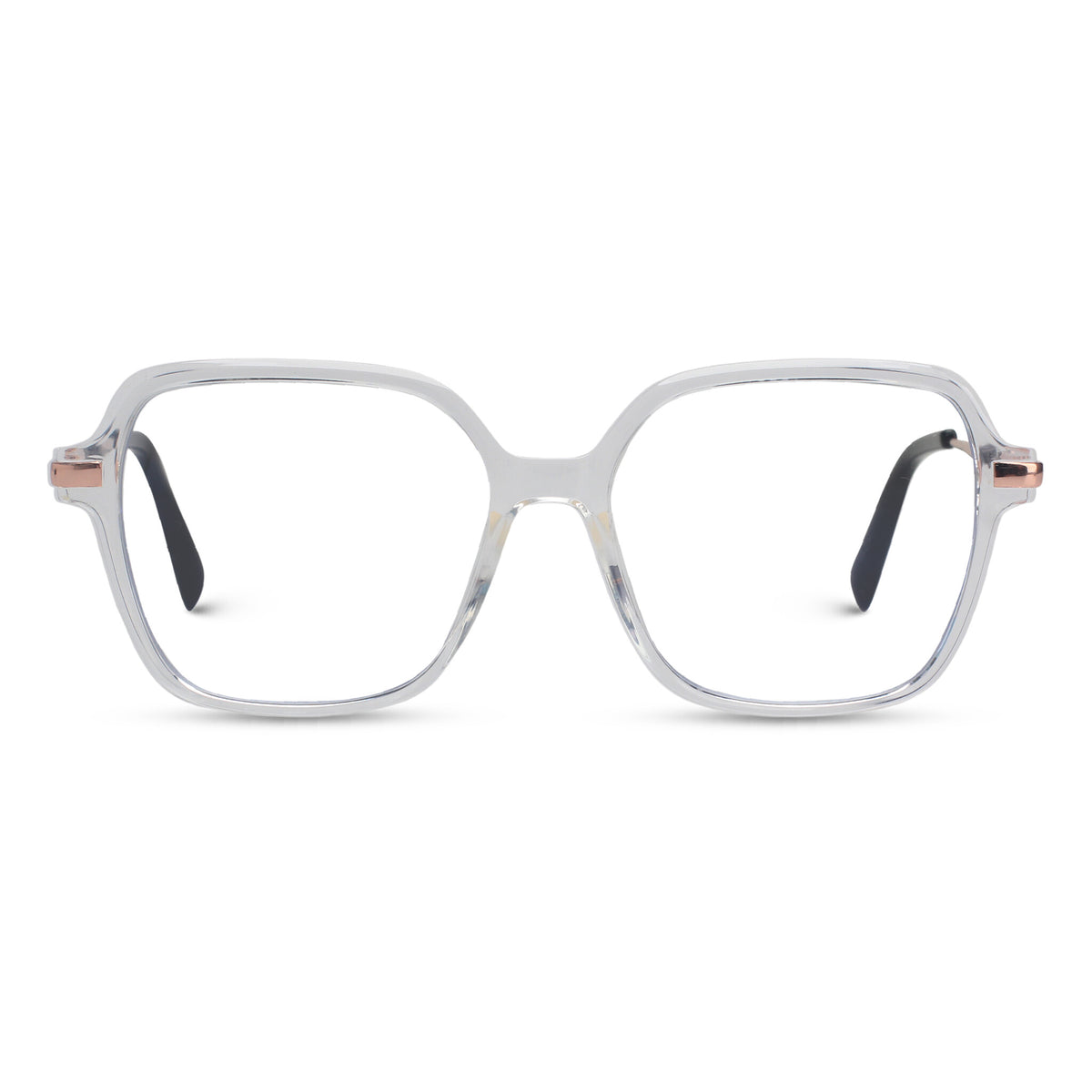 Geometric transparent eyeglasses