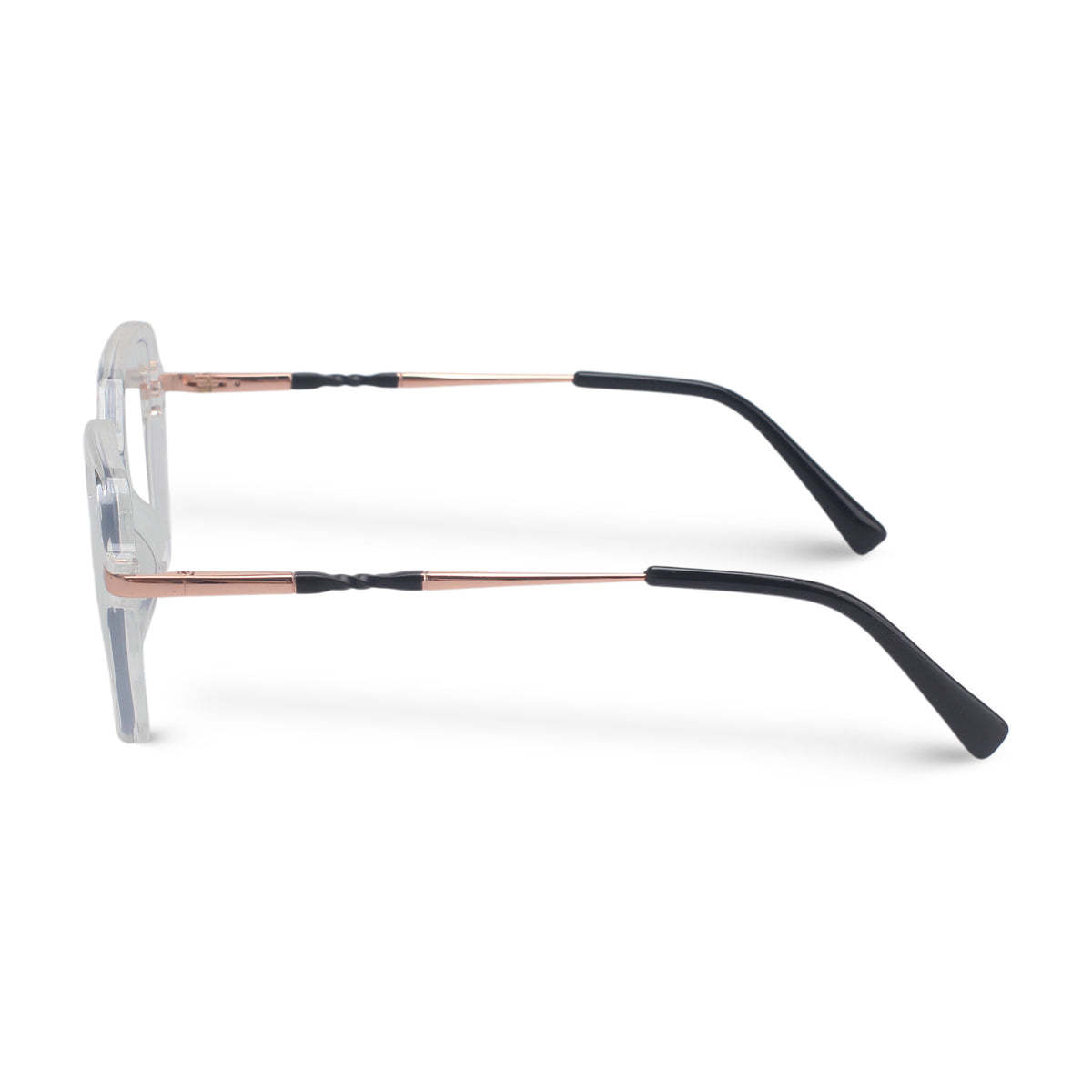 Geometric transparent eyeglasses