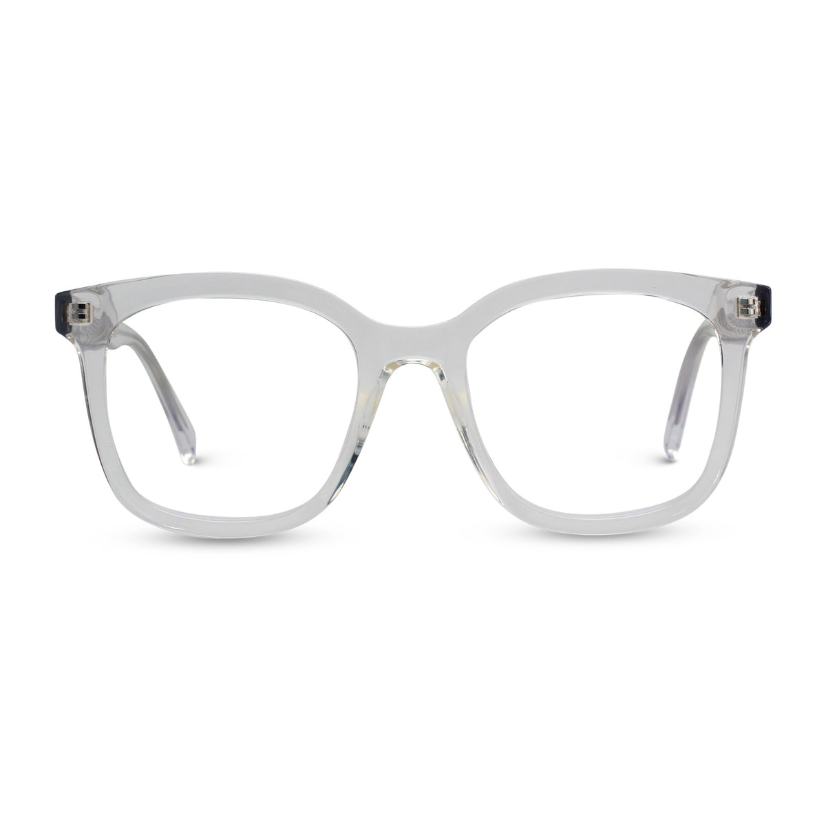 Oversized square transparent eyeglasses
