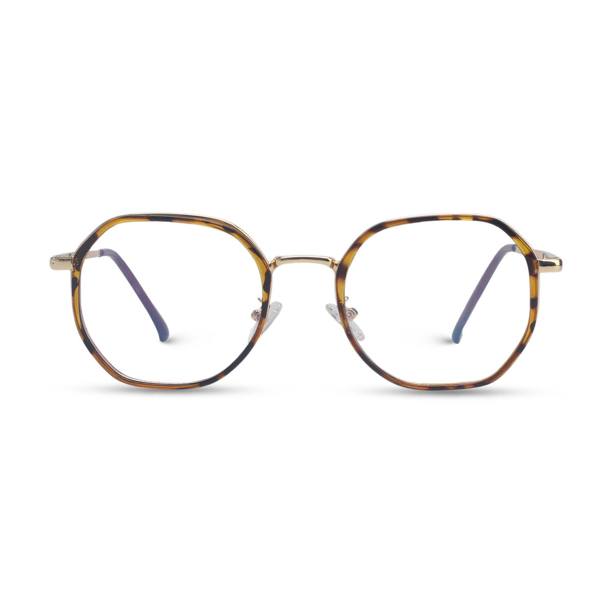 Geometric tortoise and gold eyeglasses