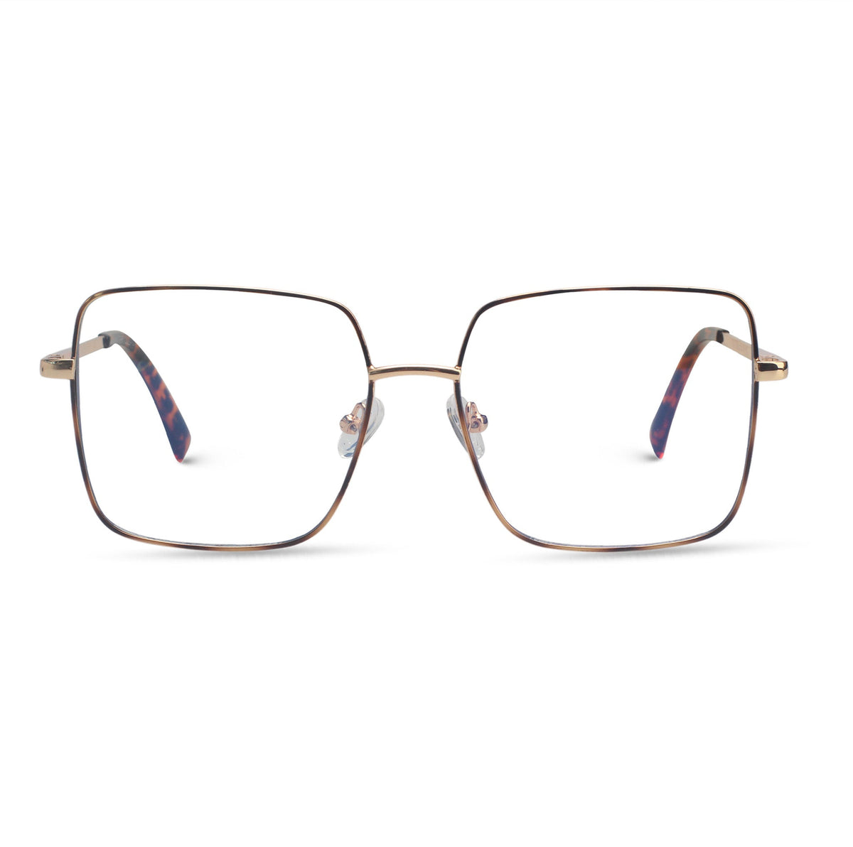 Oversized square tortoise eyeglasses
