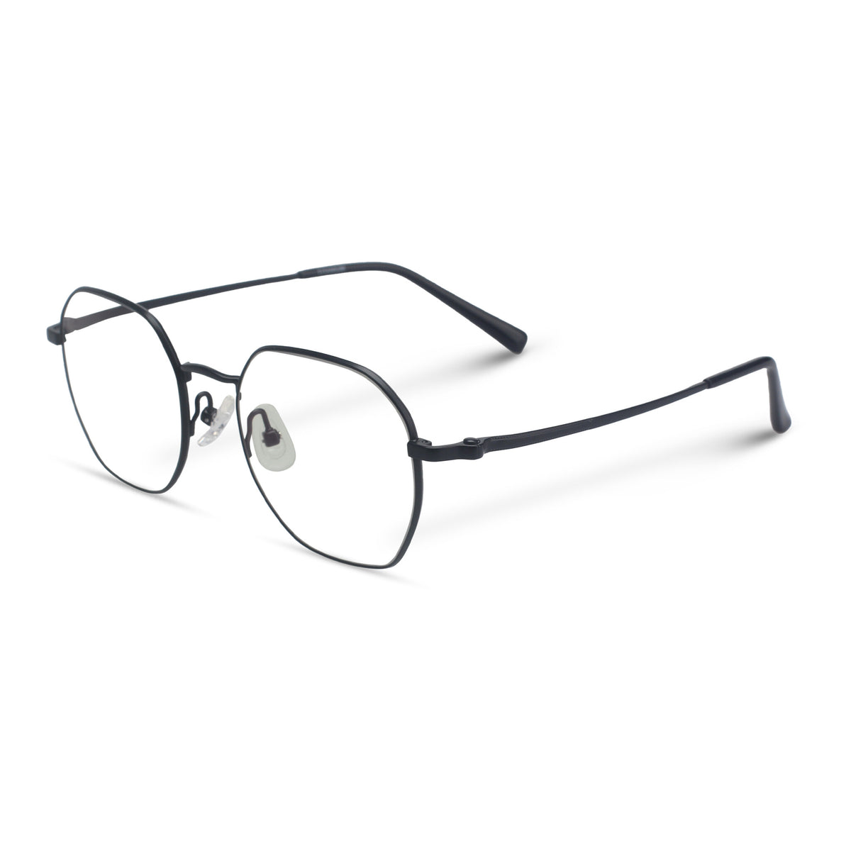 Minimal geometric titan black eyeglasses