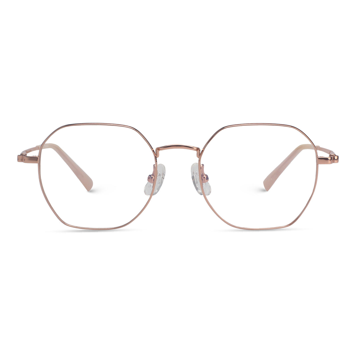 Minimal geometric titan pink eyeglasses