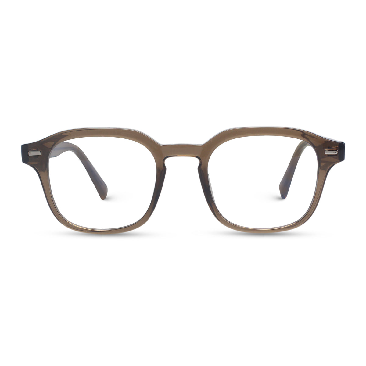 brown square plastic eyeglasses