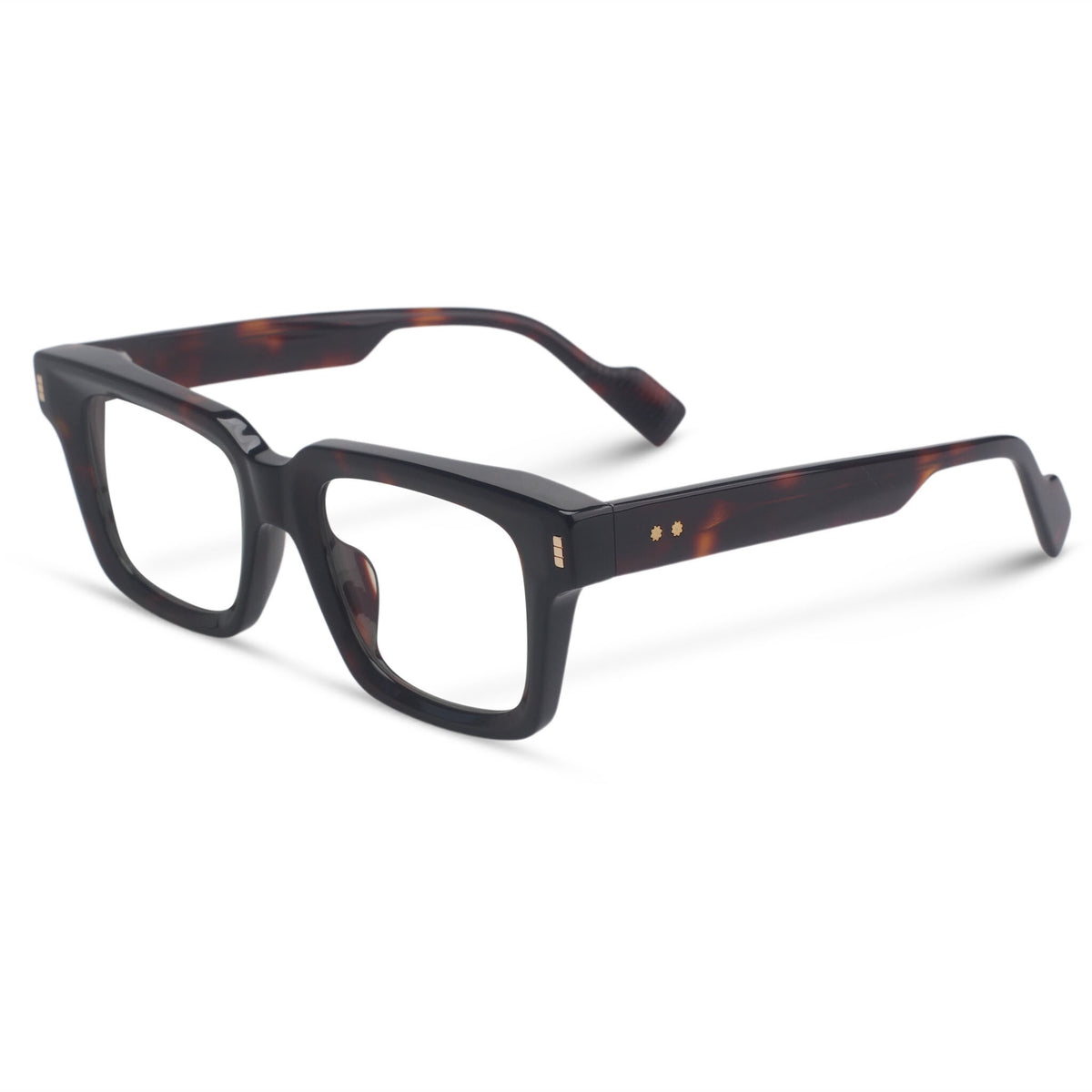 Bold square tortoise eyeglasses