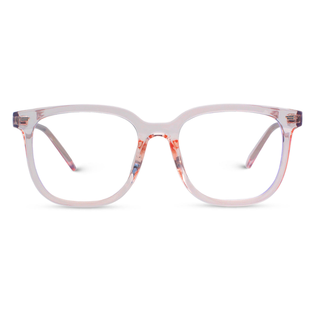 Oversized square light-pink eyeglasses