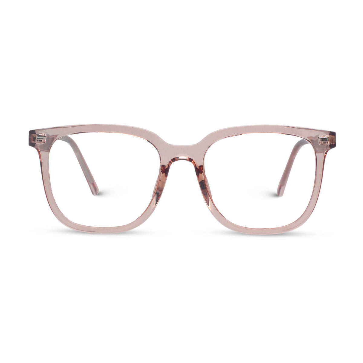 Oversized square pink eyeglasses