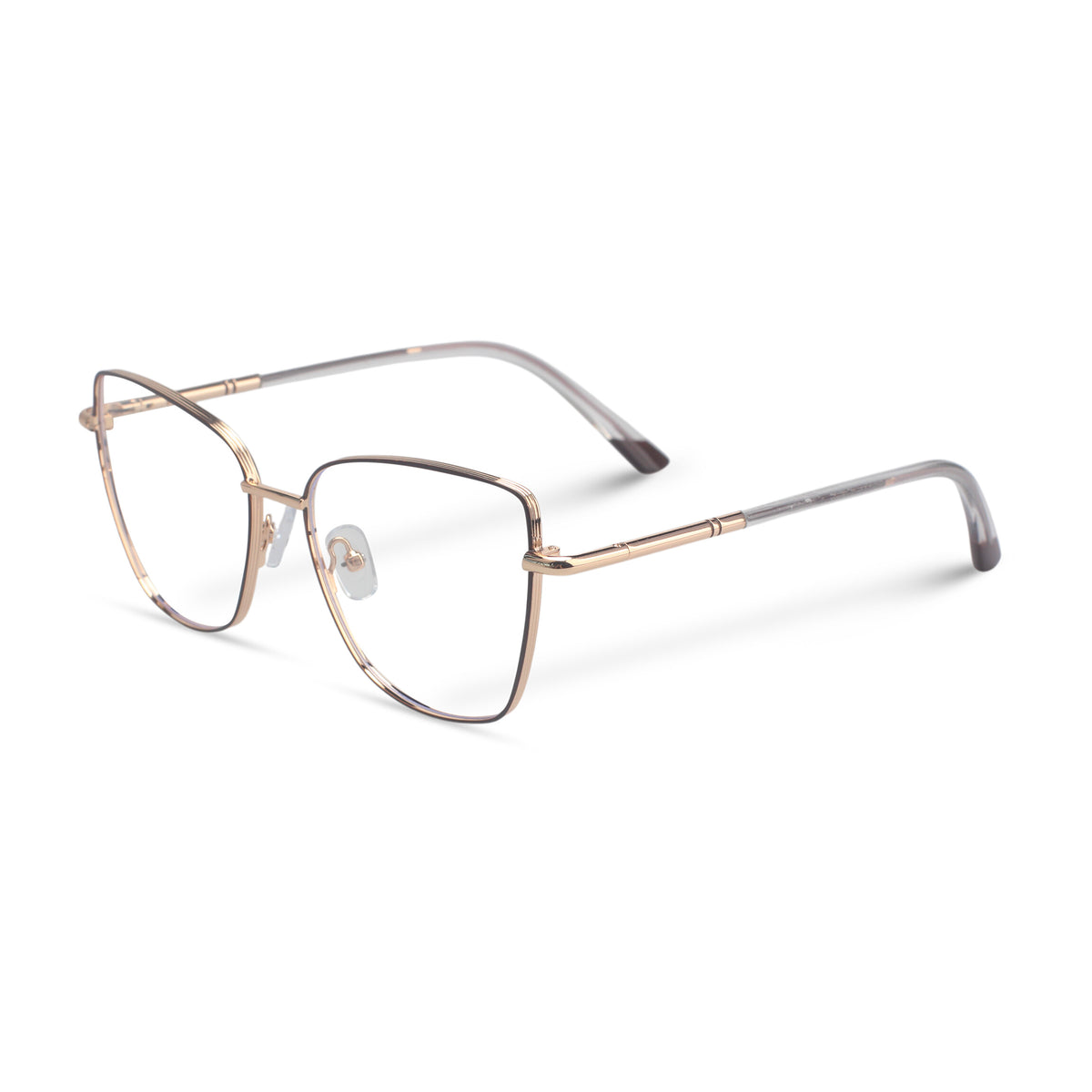 Minimal brown metal butterfly eyeglasses