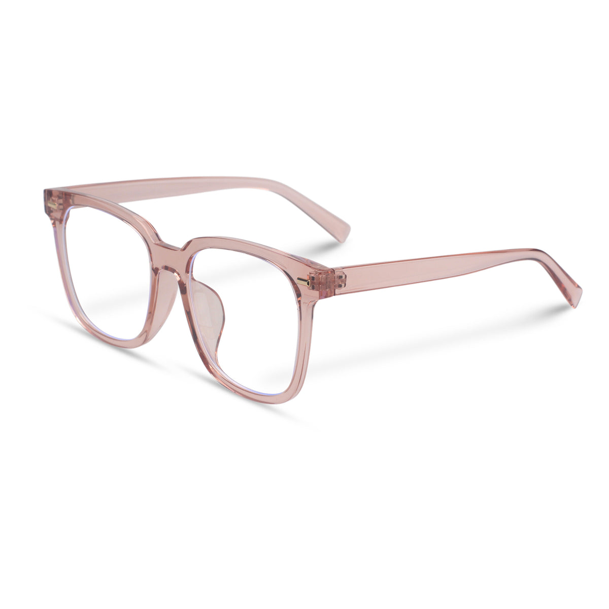 Oversized square pink eyeglasses