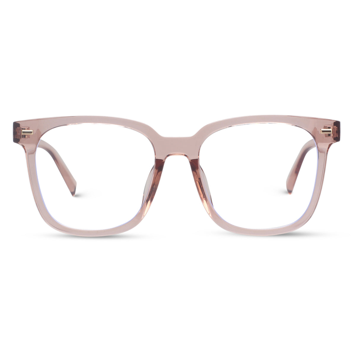 Oversized square pink eyeglasses