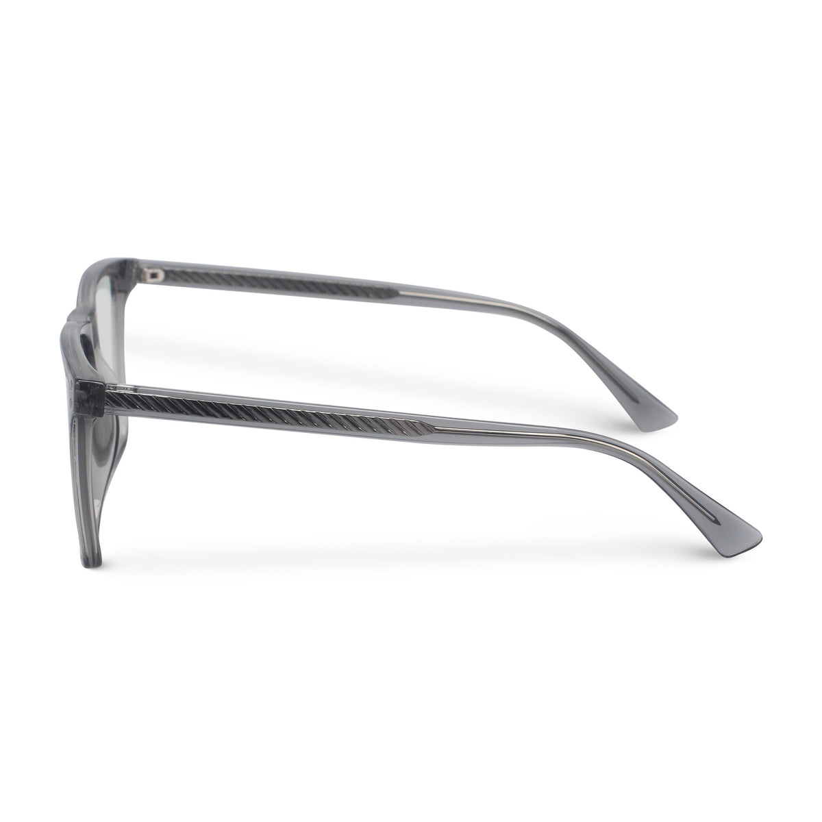 Classical square grey transparent eyeglasses