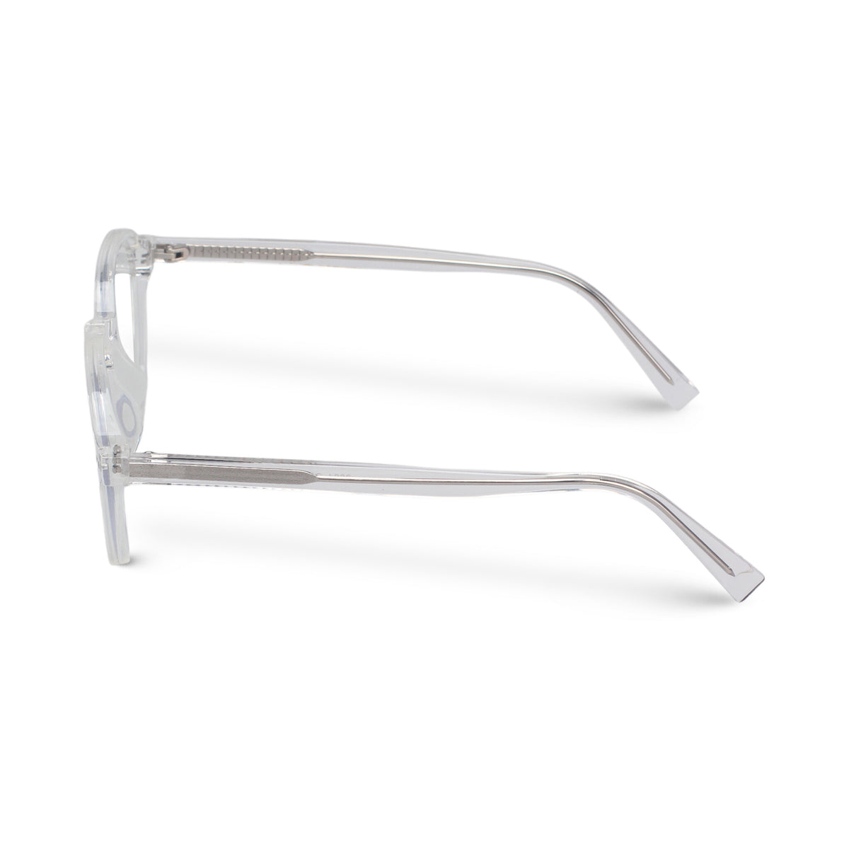 Round acetate transparent eyeglasses