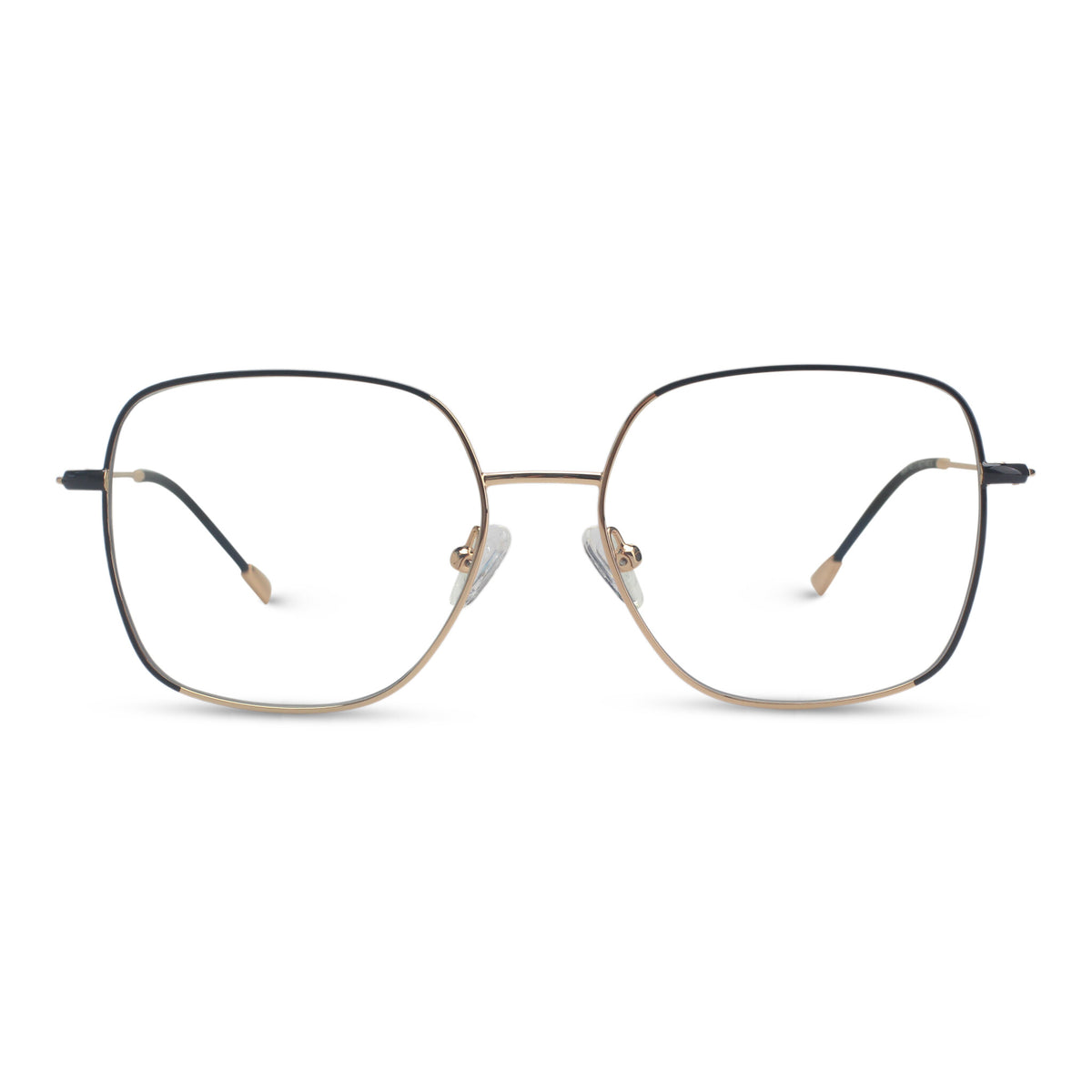 Oversized black squared eyeglasses