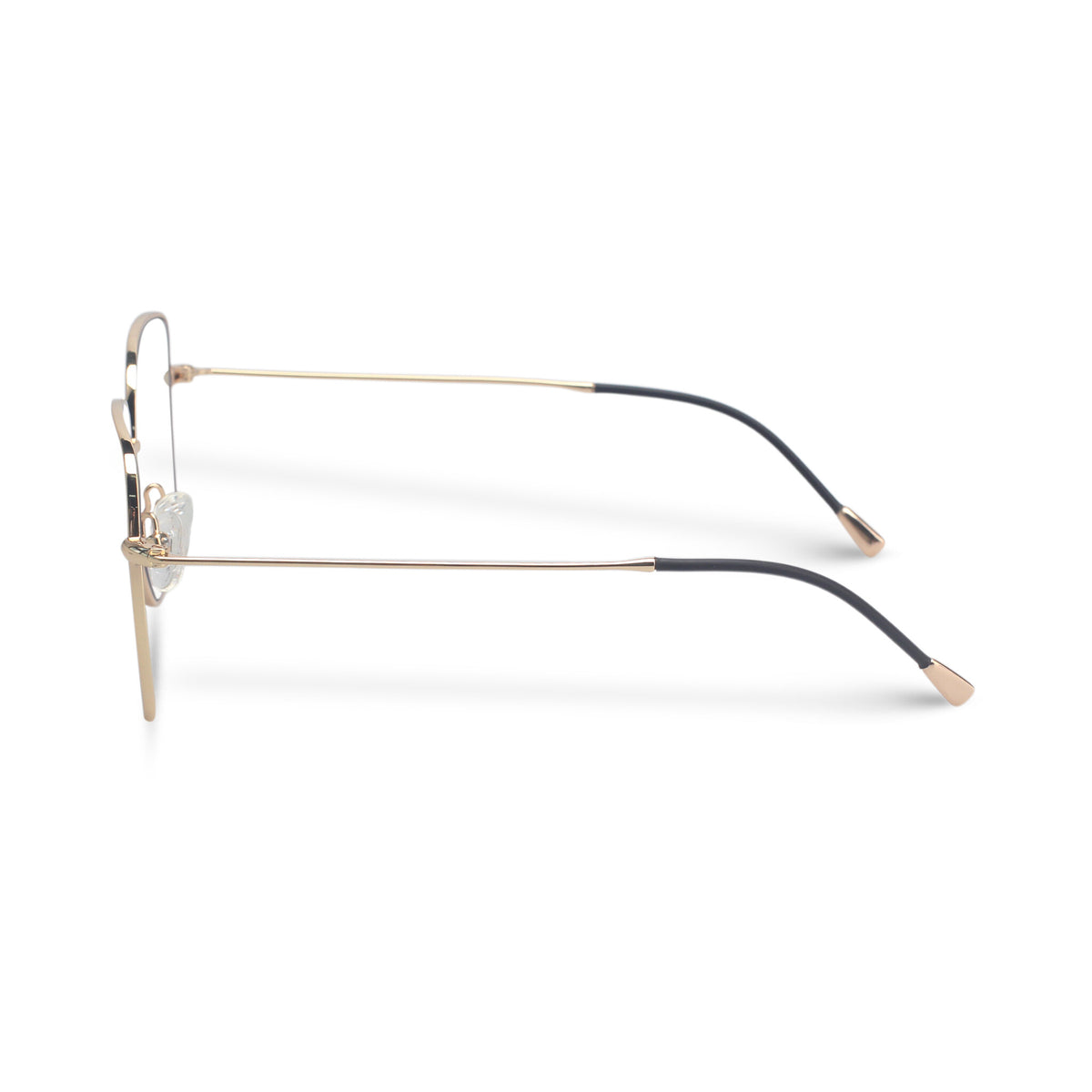 Oversized squared gold eyeglasses