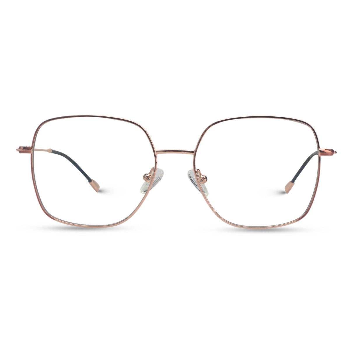 Oversized squared rose gold eyeglasses