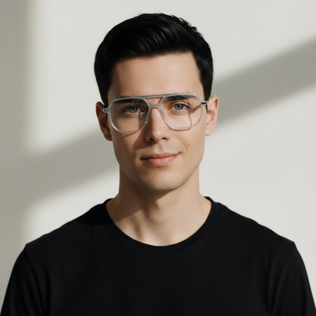 Aviator transparent eyeglasses
