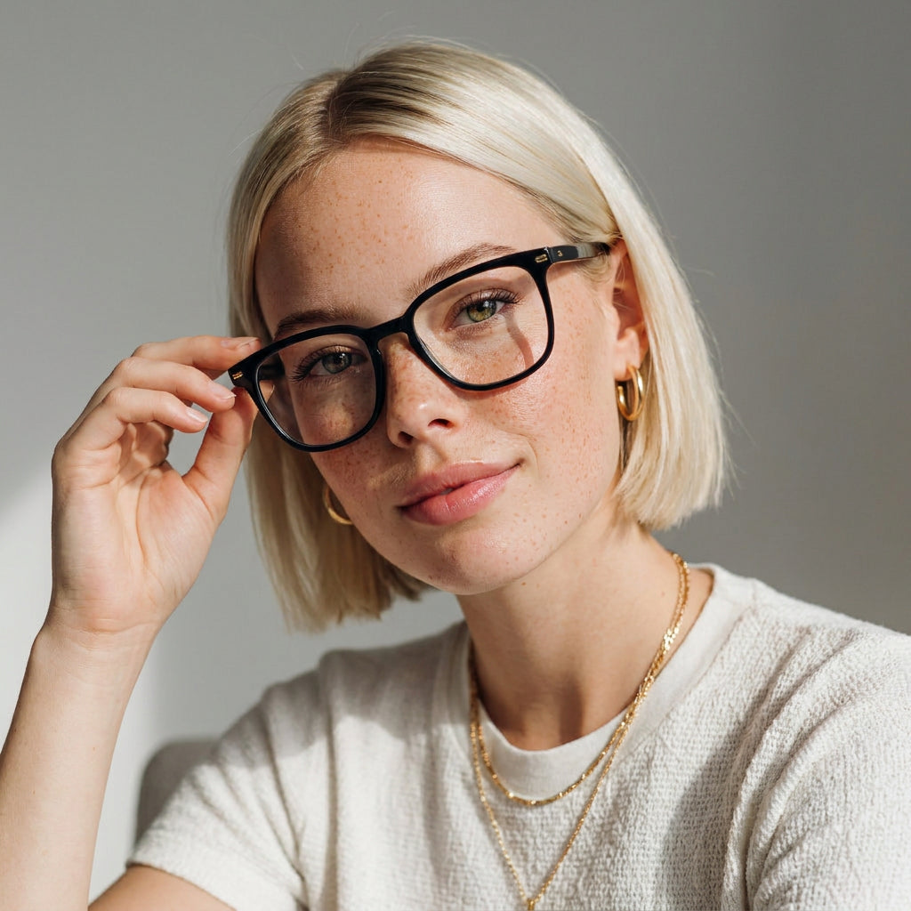 Classic square black eyeglasses
