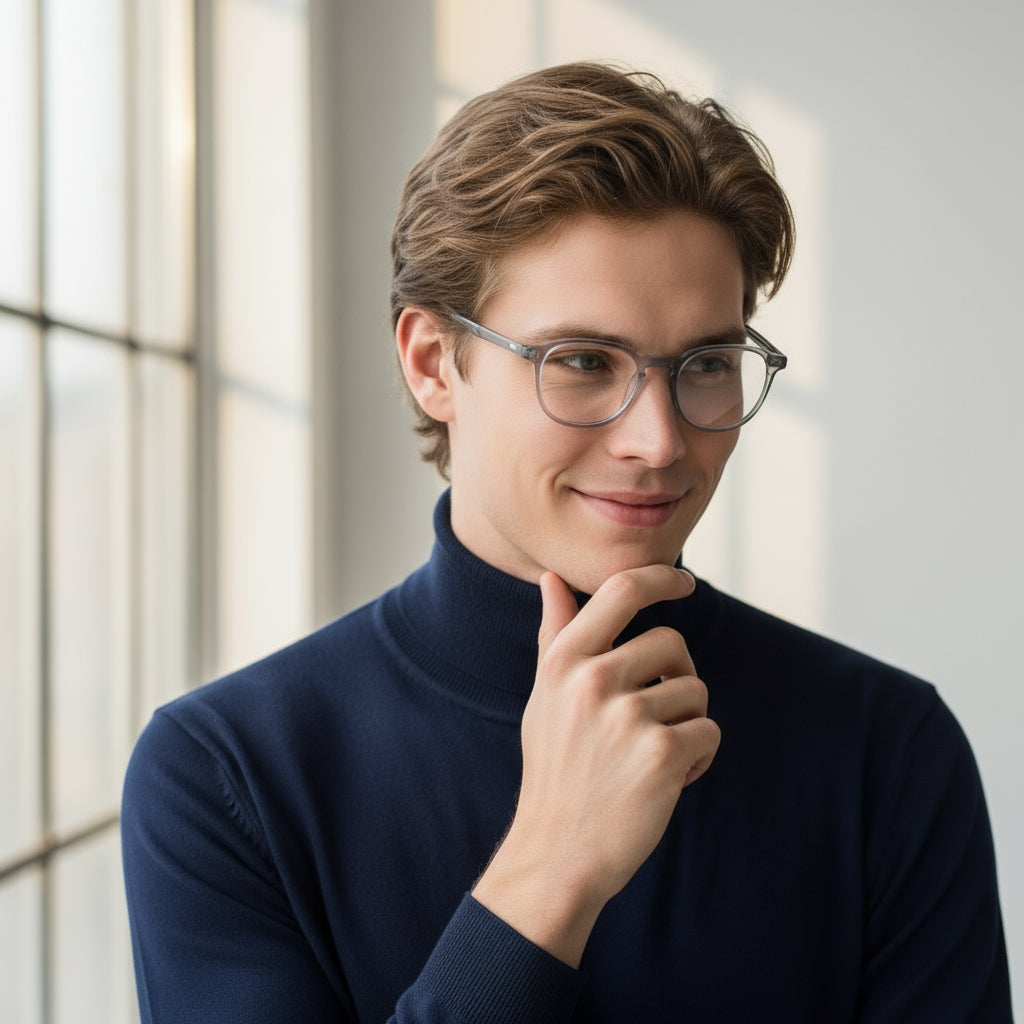 Clear transparent plastic eyeglasses
