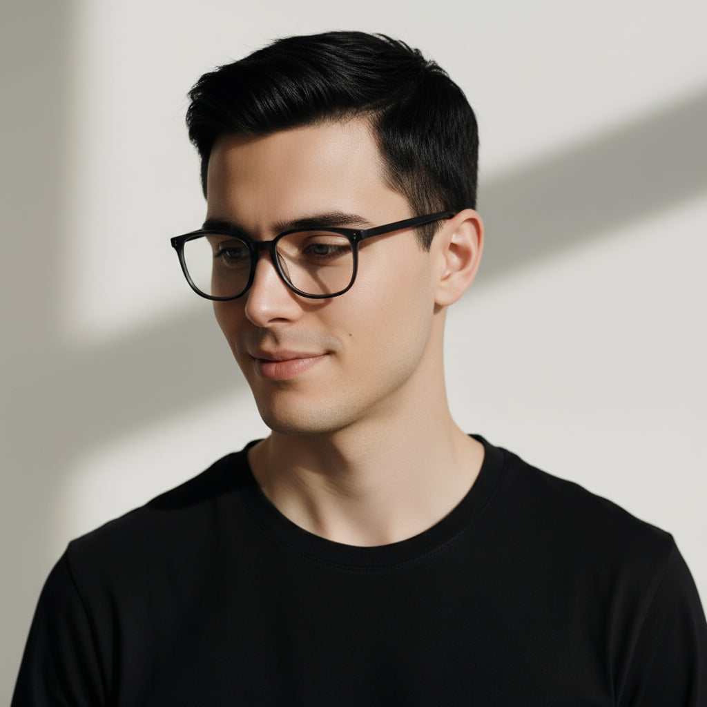 Classic square black eyeglasses