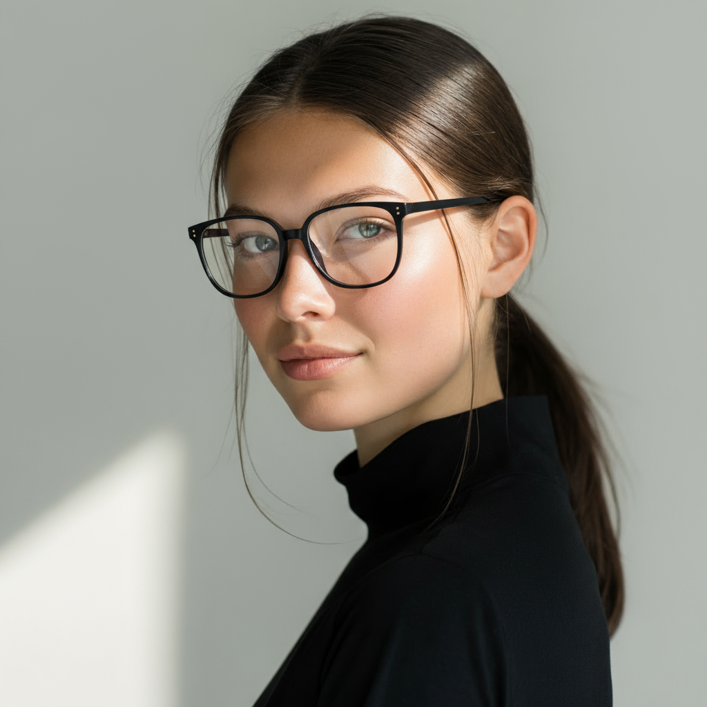 Classic square black eyeglasses