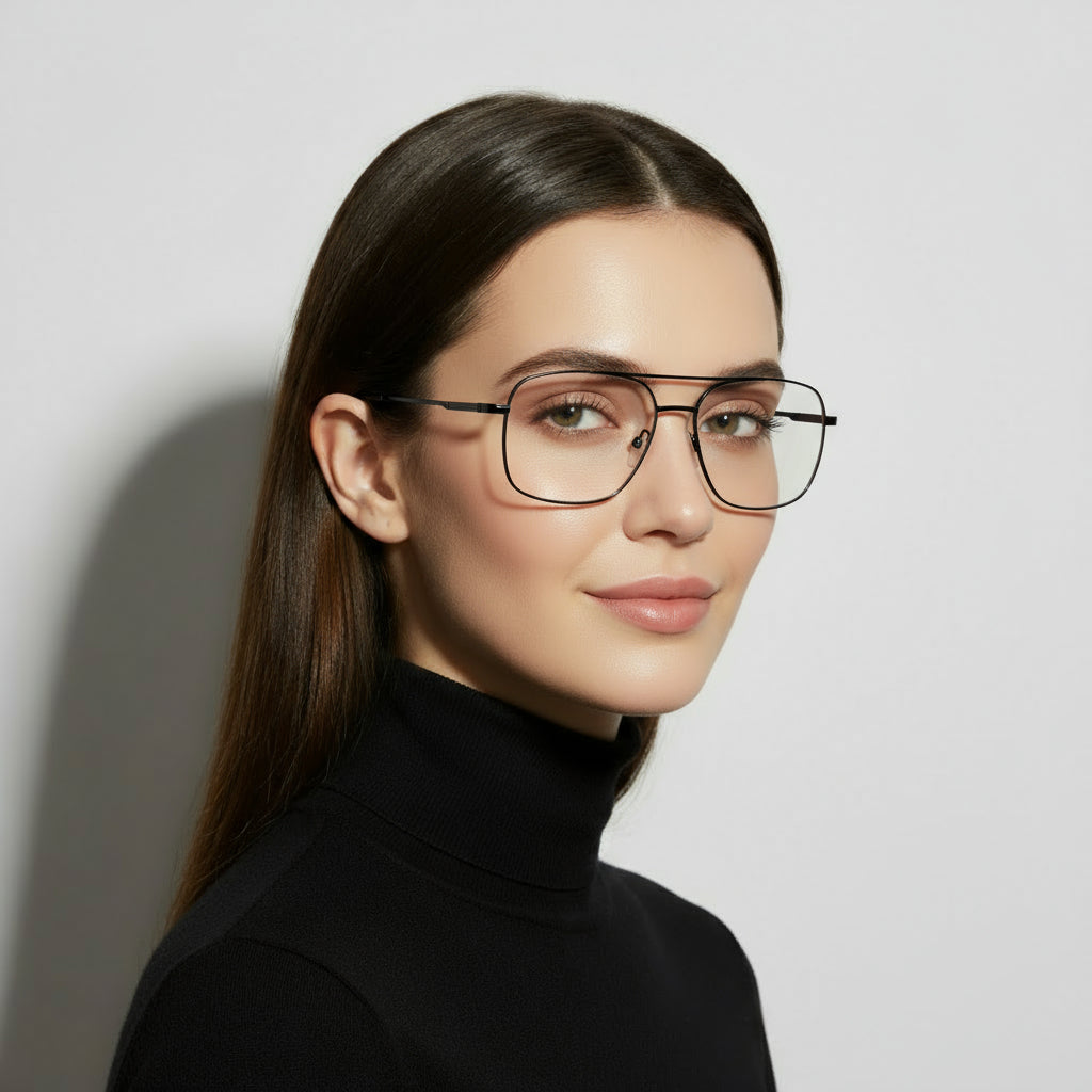 Aviator black eyeglasses