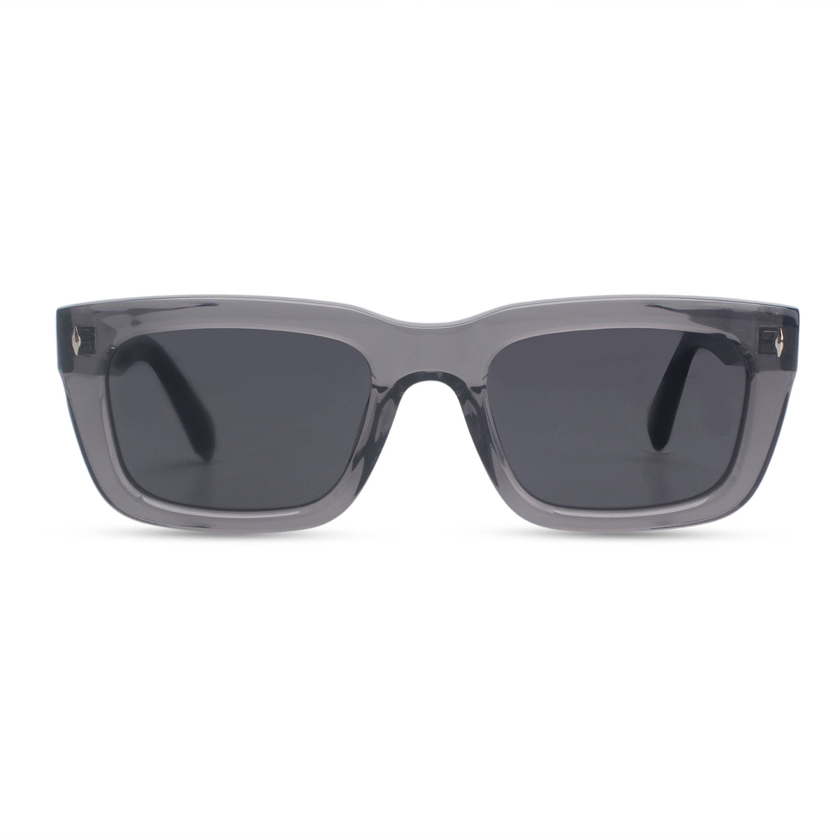 Classic rectangular grey sunglasses