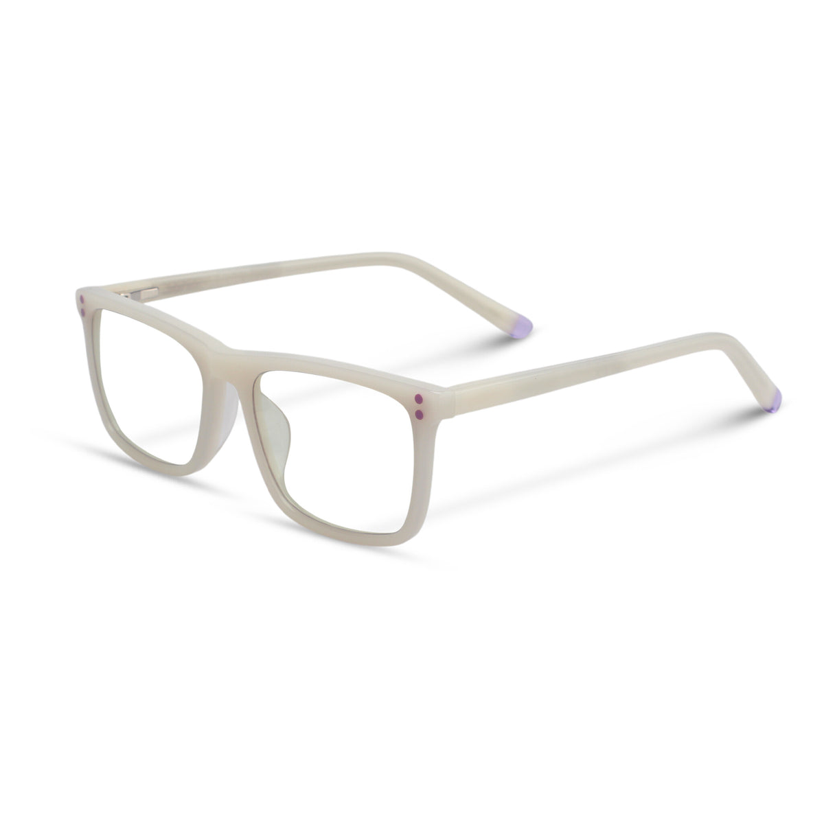 Kids classic square white eyeglasses