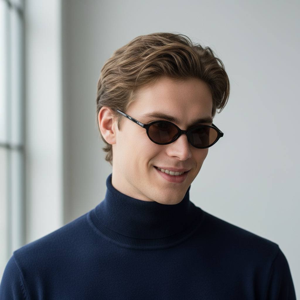 Oval black sunglasses