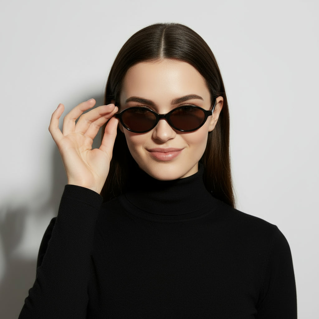 Oval black sunglasses