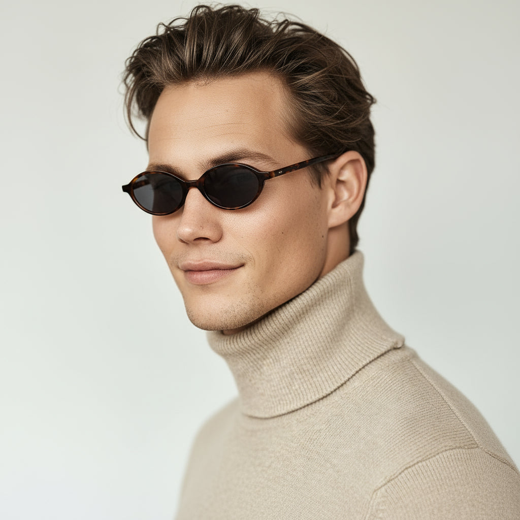 Oval tortoise sunglasses