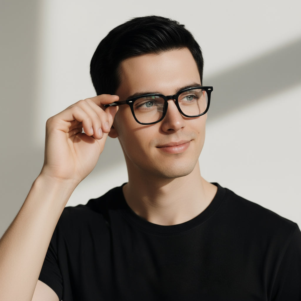 Clear eyeglasses on a white background @black