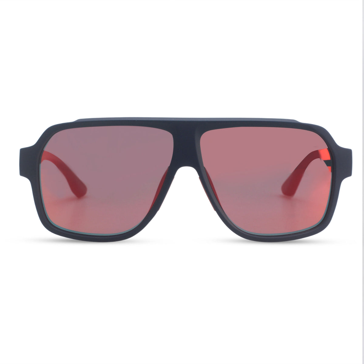 Oversized sport blue sunglasses