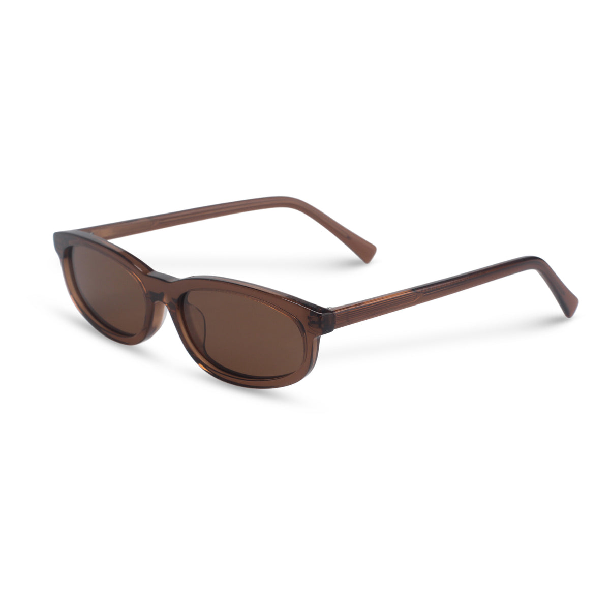 Minimal oval brown sunglasses