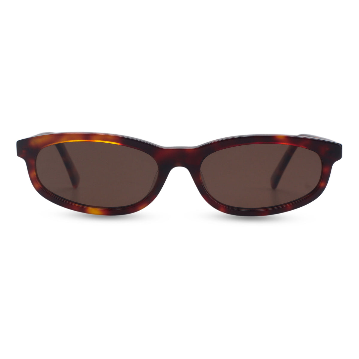 Minimal oval tortoise sunglasses
