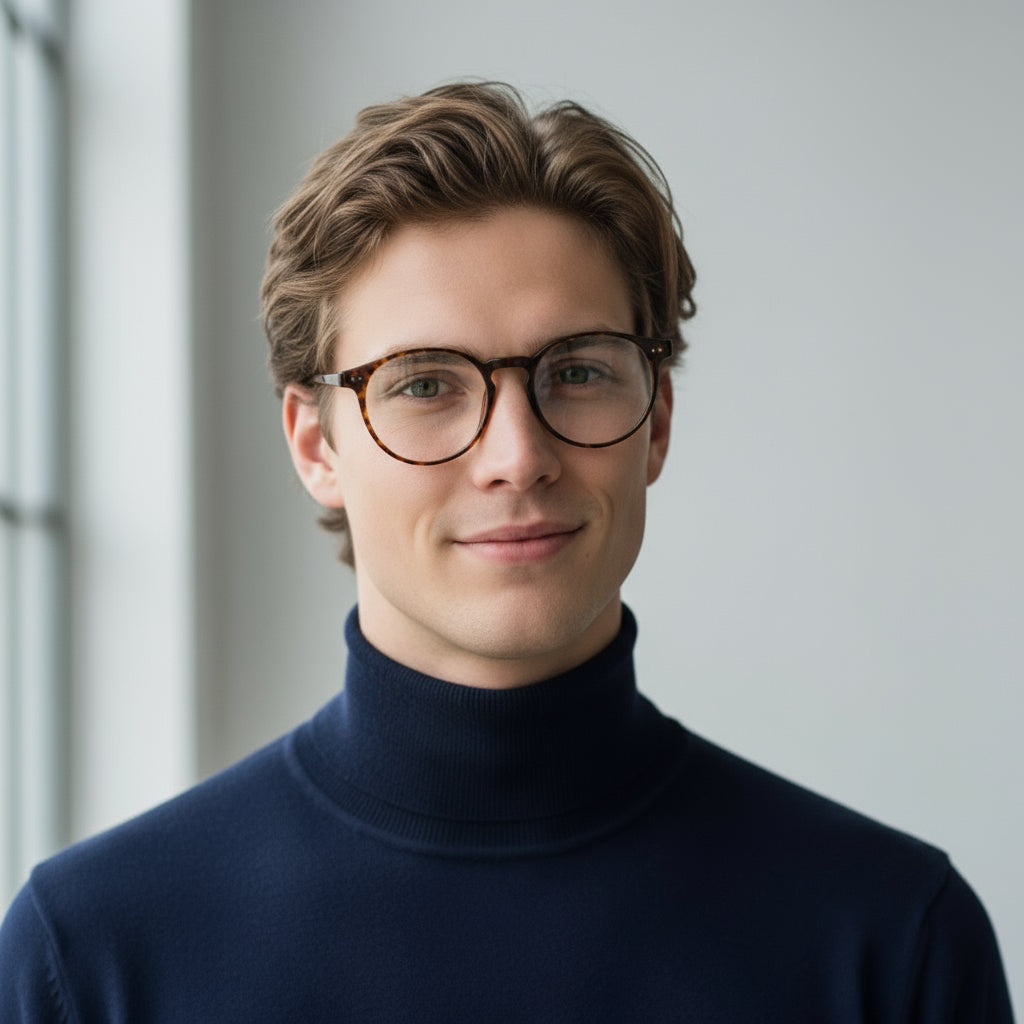 Classic round tortoise eyeglasses