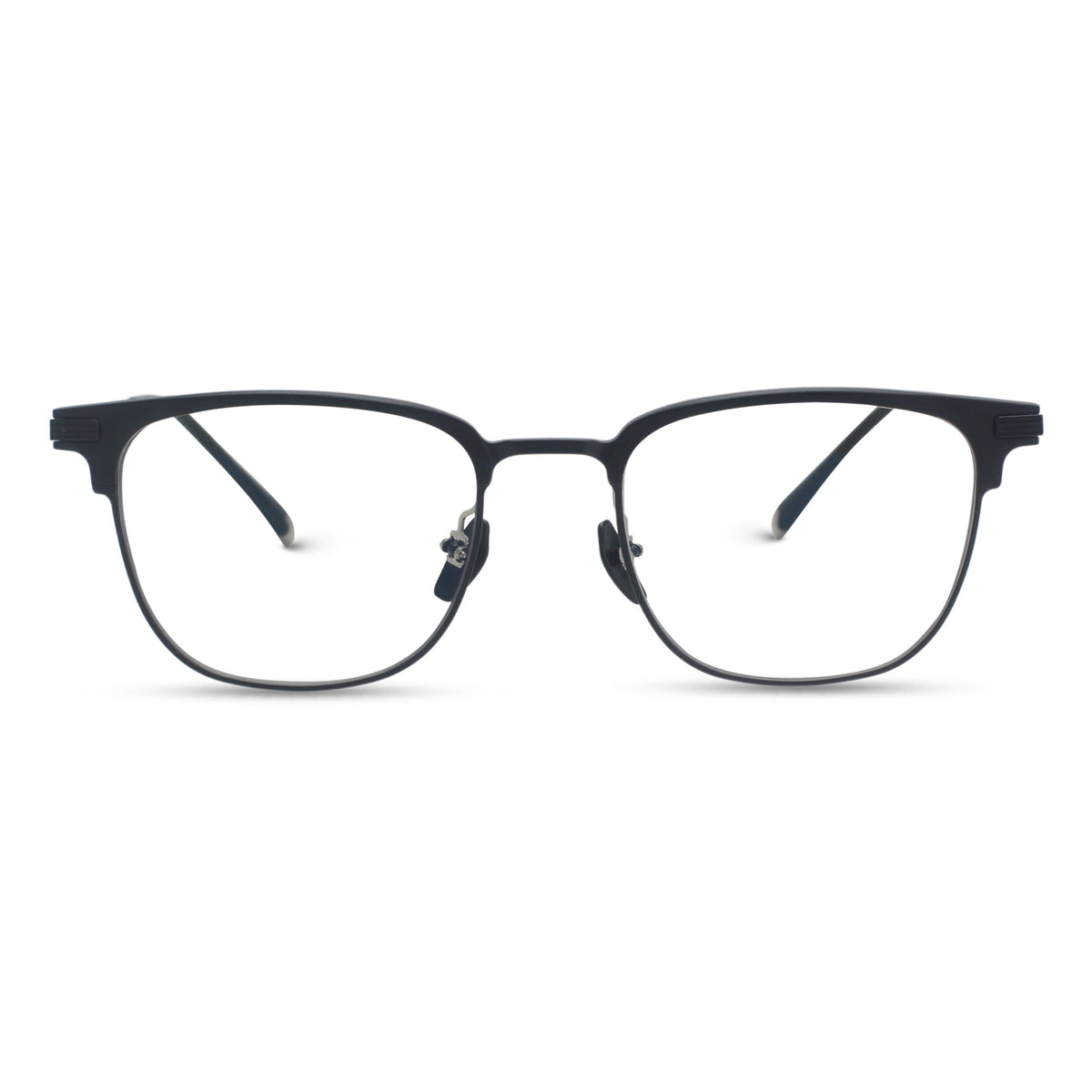 Square full black eyeglasses