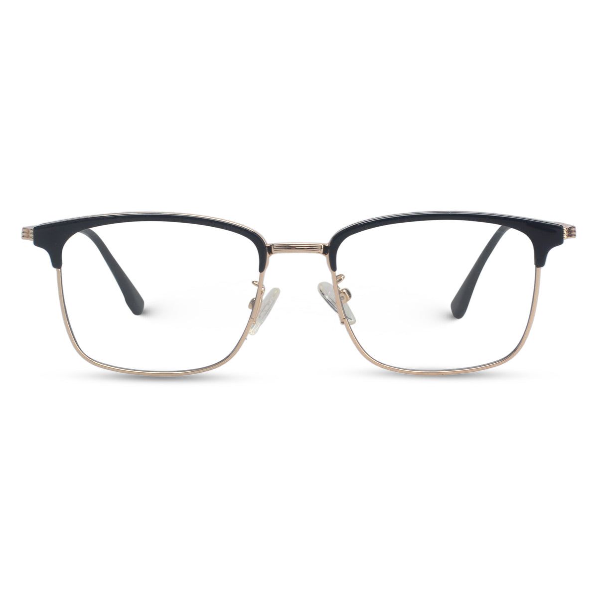 Square black and gold eyeglasses