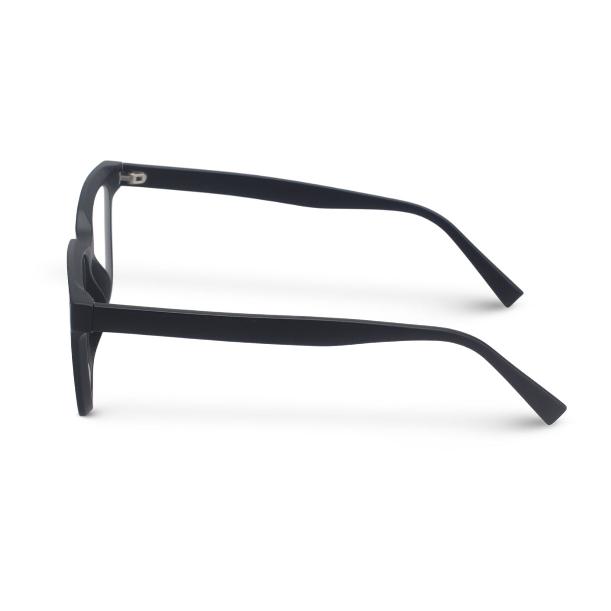 Black matte square plastic eyeglasses