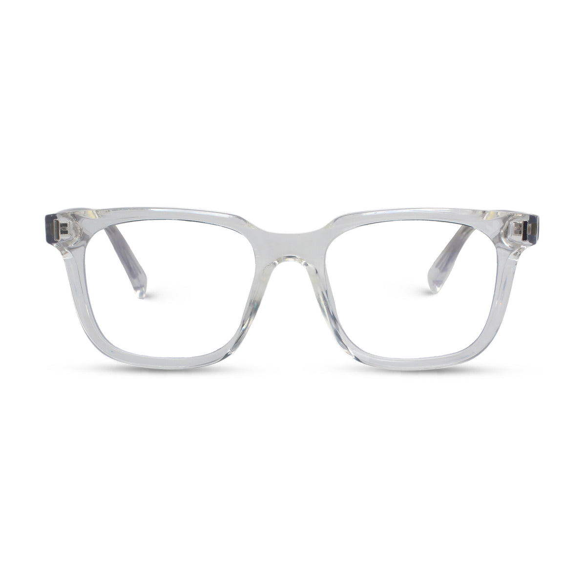 Clear transparent square plastic eyeglasses
