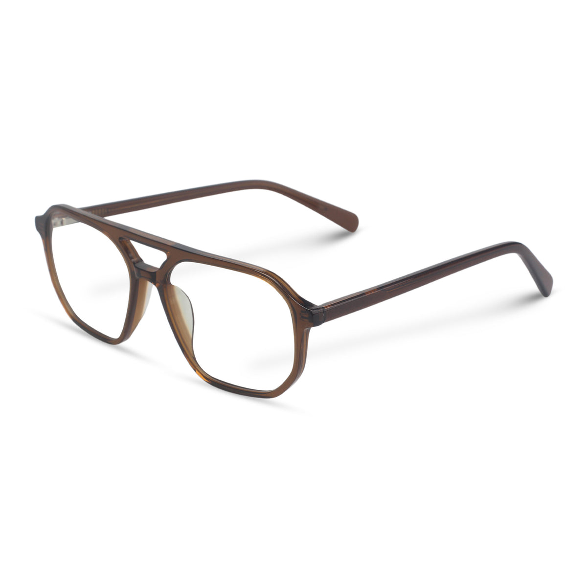 Brown aviator plastic eyeglasses