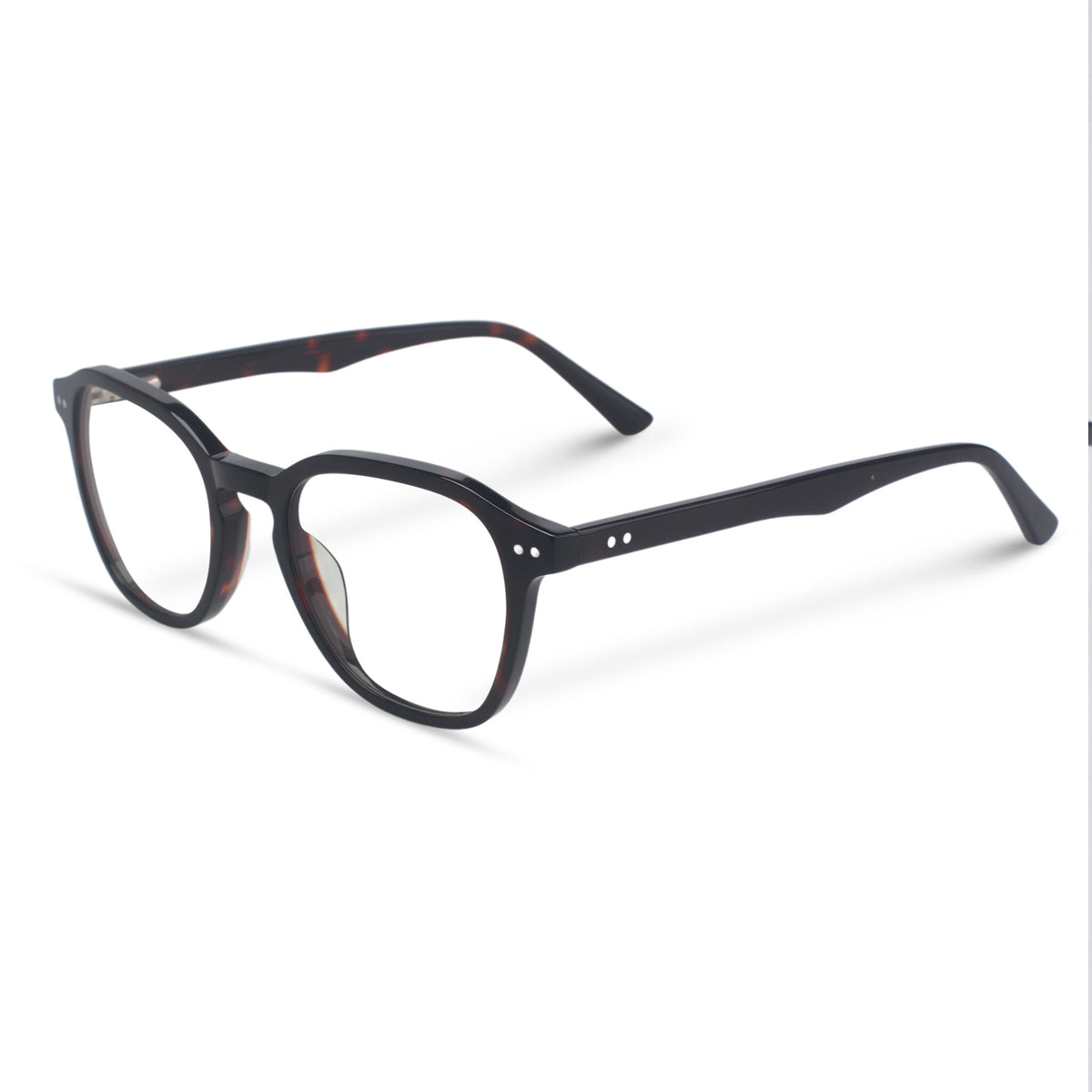 Minimal square tortoise eyeglasses